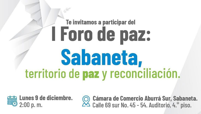 I Foro de Paz: “Sabaneta, territorio de paz y reconciliación”