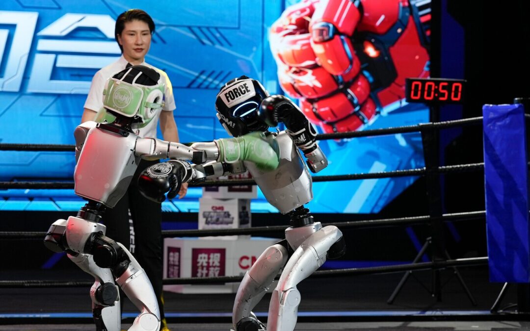 ¡No es una película! China organiza su primer torneo de kickboxing entre robots