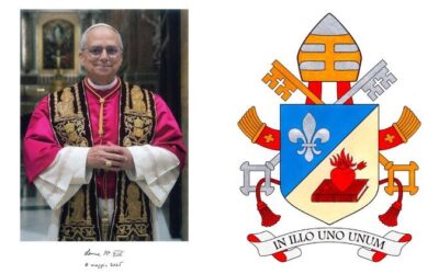 Cuál es el significado del escudo pontificio de León XIV