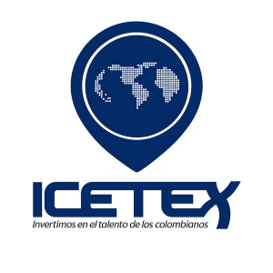 Logo de ICETEX con mapa pixelado